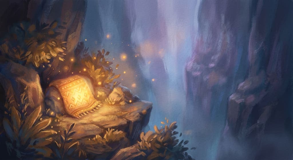 De Kloof in de Droomtuin: een diepe, avontuurlijke kloof met een smal lichtpad eroverheen